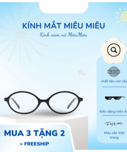 Gọng kính mắt tròn nam nữ chất liệu nhựa dẻo thanh mảnh nhẹ nhàng 52313